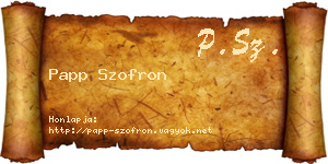 Papp Szofron névjegykártya